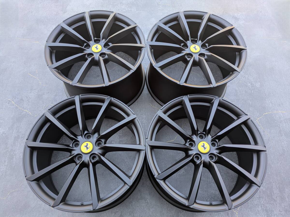 フェラーリ F12 ベルリネッタ GENUINE OZ製 鍛造 純正OP 20インチ 9.5J +48.4 / 11.5J +71.6 PCD114.3 サテンブラック 4本