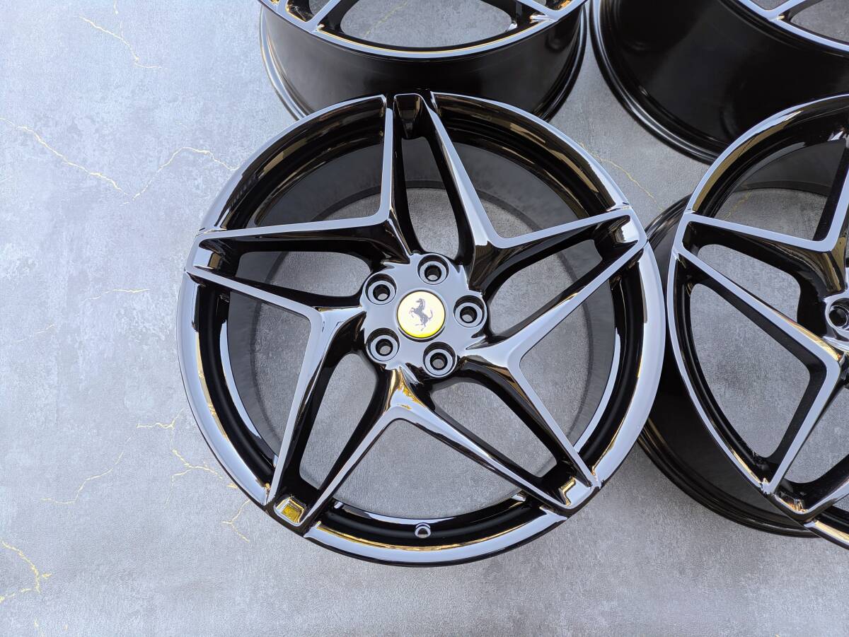 Ferrari F8 Tributo Forged Genuine 20 inch 9J +44.7 / 11J +38.5 PCD114.3 Gloss Black 4 wheels