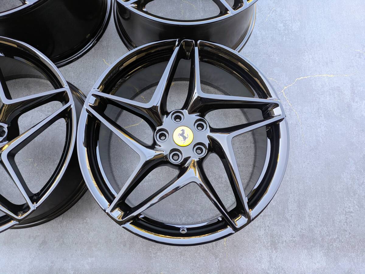 Ferrari F8 Tributo Forged Genuine 20 inch 9J +44.7 / 11J +38.5 PCD114.3 Gloss Black 4 wheels