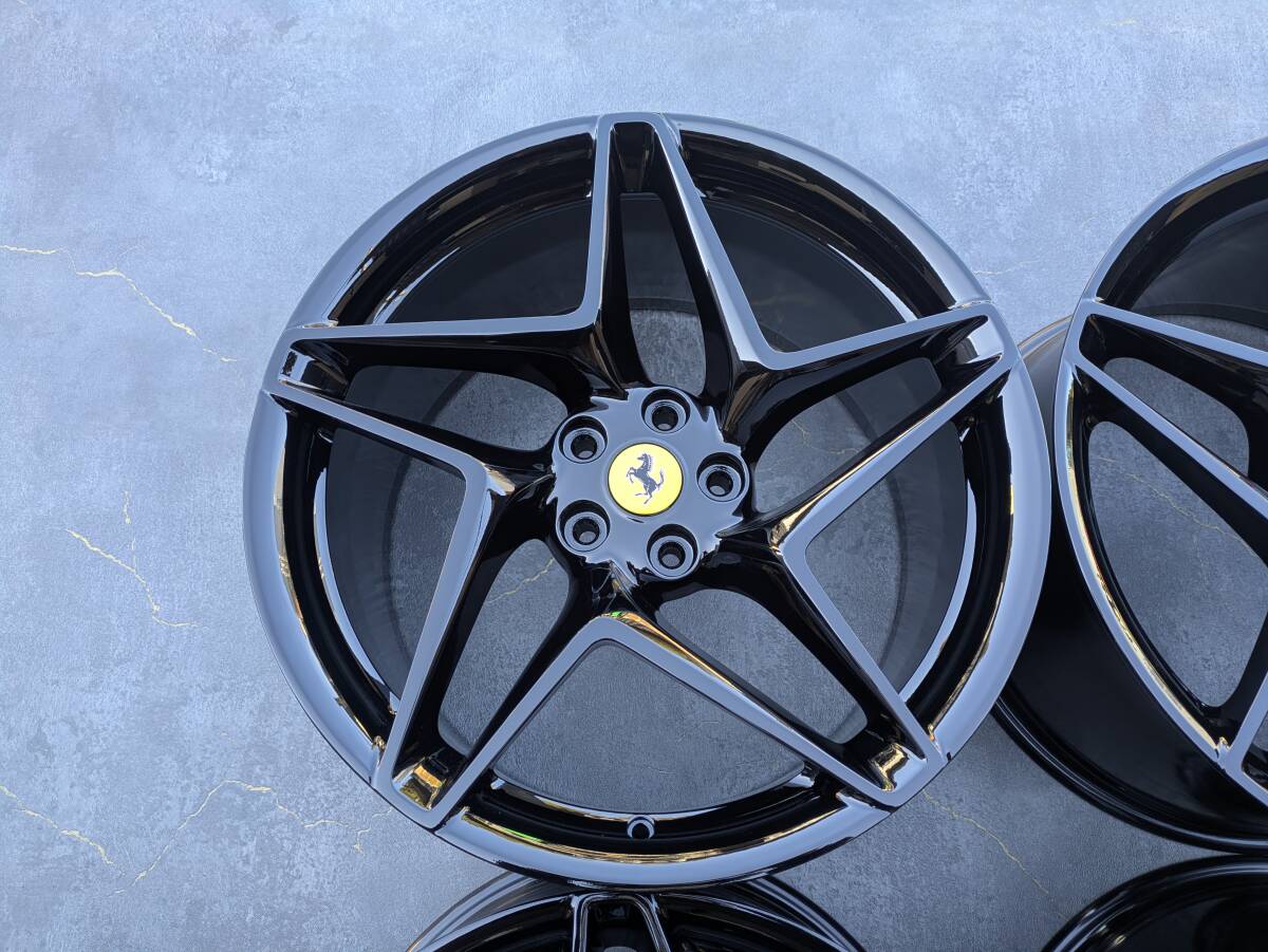 Ferrari F8 Tributo Forged Genuine 20 inch 9J +44.7 / 11J +38.5 PCD114.3 Gloss Black 4 wheels