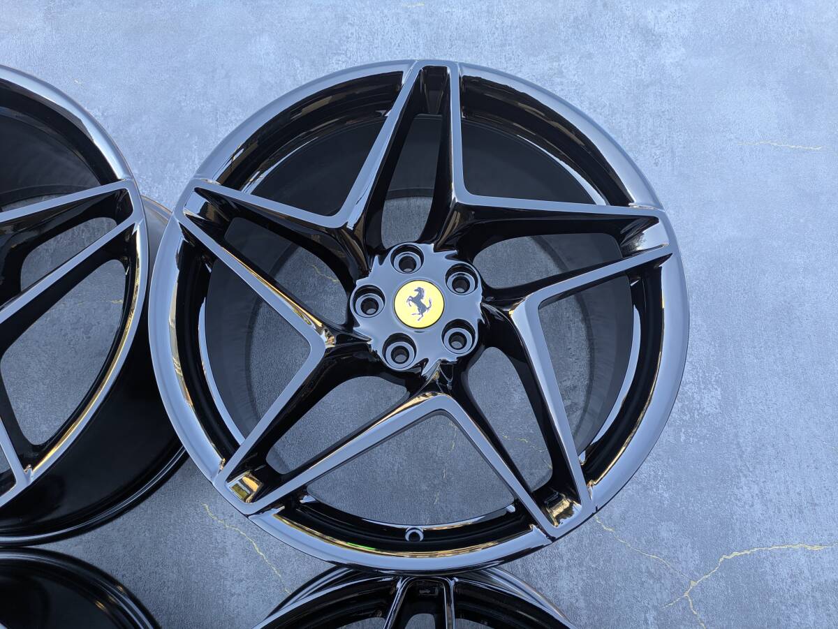 Ferrari F8 Tributo Forged Genuine 20 inch 9J +44.7 / 11J +38.5 PCD114.3 Gloss Black 4 wheels