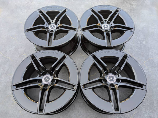 メルセデスベンツ AMG W214 S214 Eクラス 純正 19インチ 8.5J +35.5 / 9.5J +51 PCD112 グロスブラック 4本