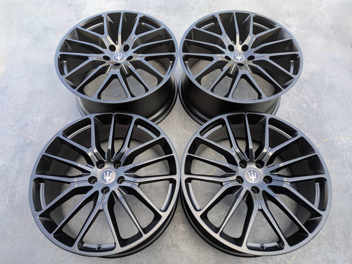 マセラティ クアトロポルテ ギブリ 鍛造 純正OP 21インチ 8.5J ＋44 / 10.5J +45 PCD114.3 サテンブラック 4本