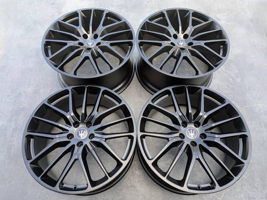 マセラティ クアトロポルテ ギブリ 鍛造 純正OP 21インチ 8.5J ＋44 / 10.5J +45 PCD114.3 サテンブラック 4本