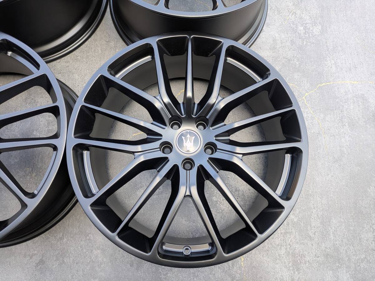 マセラティ クアトロポルテ ギブリ 鍛造 純正OP 21インチ 8.5J ＋44 / 10.5J +45 PCD114.3 サテンブラック 4本