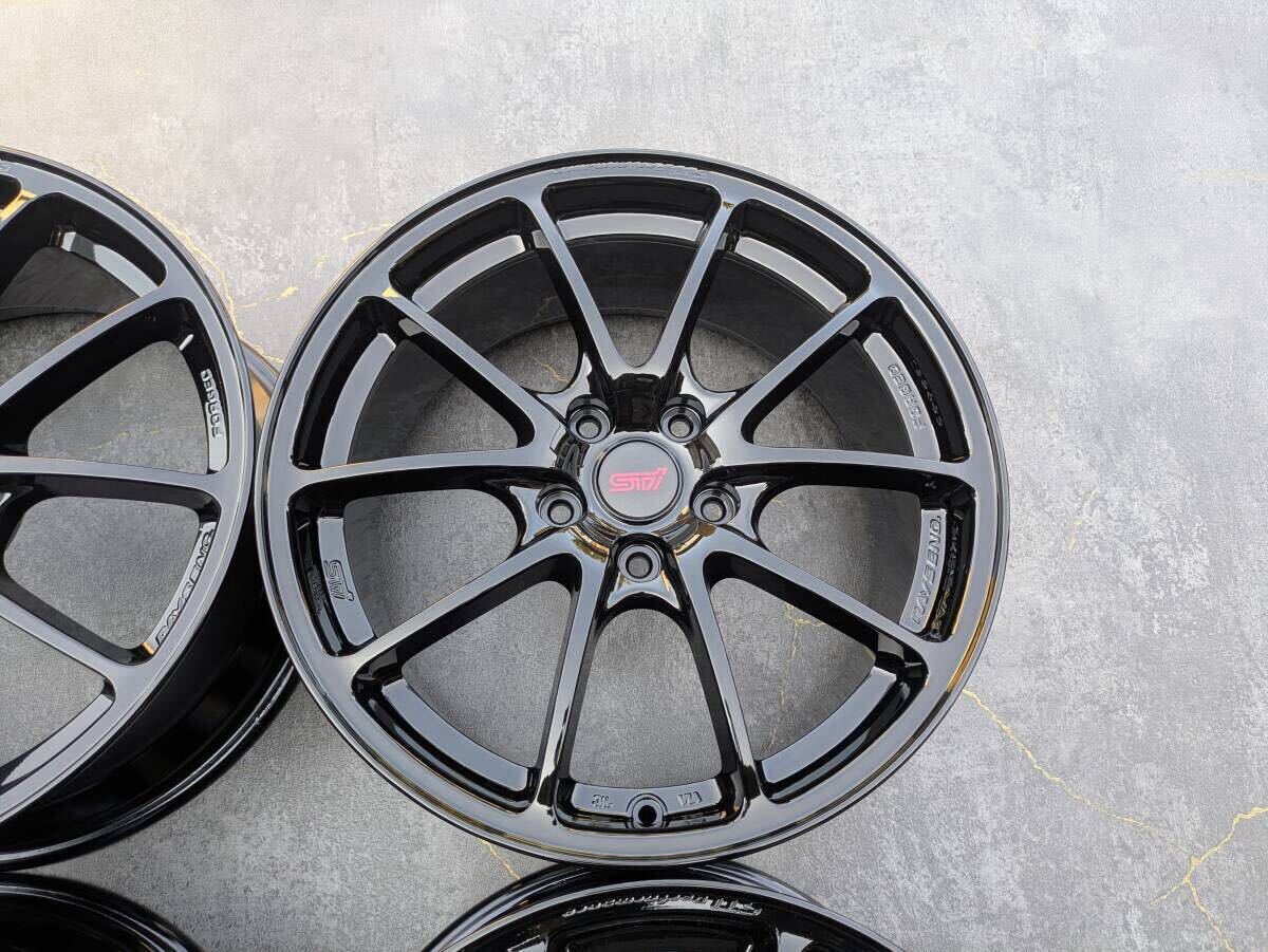 スバル STI パフォーマンス RAYS製 鍛造 純正 18インチ 8J +53 PCD114.3 グロスブラック 4本
