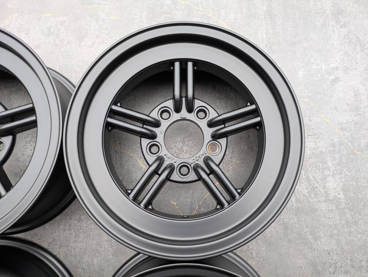 旧車 当時物 シャドー shadow 14インチ 6J +15 PCD114.3 サテンブラック 4本