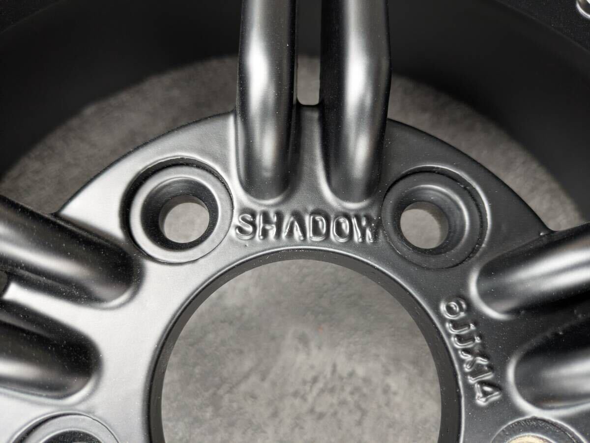 旧車 当時物 シャドー shadow 14インチ 6J +15 PCD114.3 サテンブラック 4本