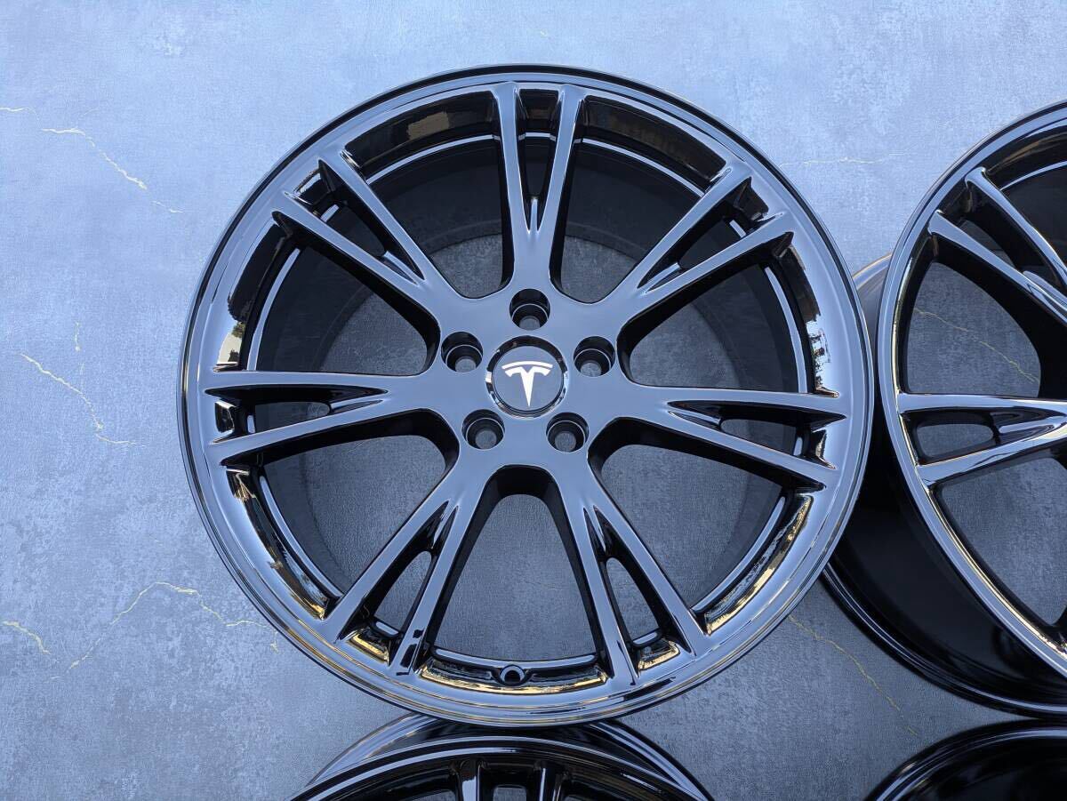 TESLA MODEL Y テスラ モデルY ロングレンジ AWD 純正 19インチ 9.5J +45 PCD114.3 グロスブラック 4本