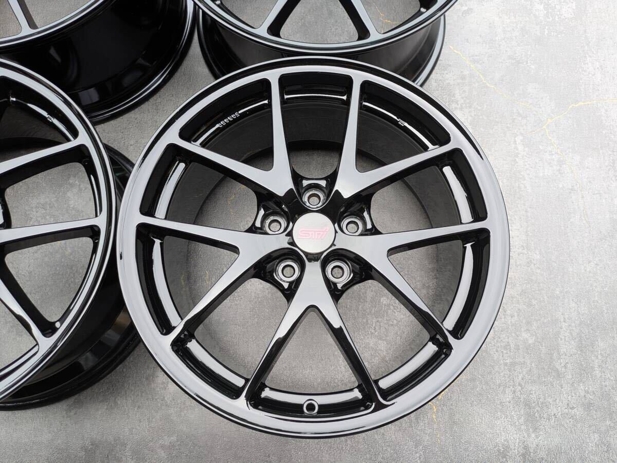 スバル WRX STI VAB タイプS BBS製 鍛造 純正 18インチ 8.5J +55 PCD114.3 グロスブラック 4本