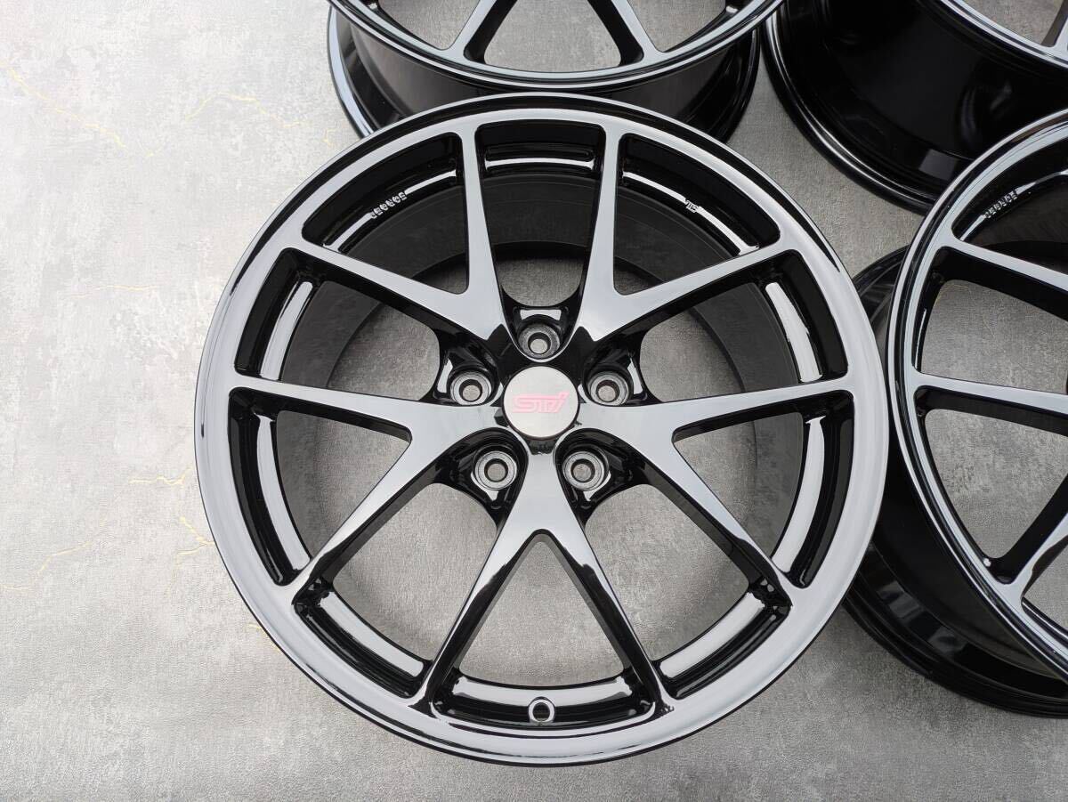 スバル WRX STI VAB タイプS BBS製 鍛造 純正 18インチ 8.5J +55 PCD114.3 グロスブラック 4本