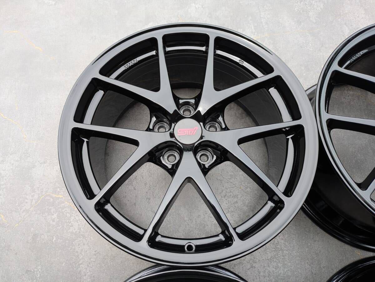 スバル WRX STI VAB タイプS BBS製 鍛造 純正 18インチ 8.5J +55 PCD114.3 グロスブラック 4本
