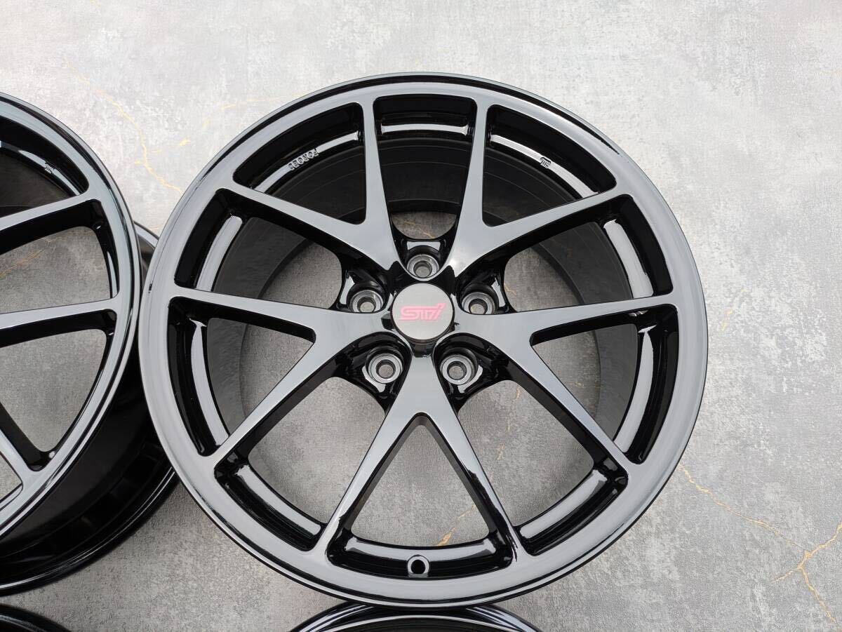 スバル WRX STI VAB タイプS BBS製 鍛造 純正 18インチ 8.5J +55 PCD114.3 グロスブラック 4本
