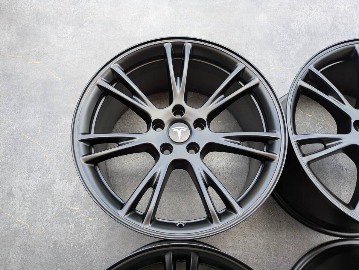 TESLA MODEL Y テスラ モデルY ロングレンジ AWD 純正 19インチ 9.5J +45 PCD114.3 サテンブラック 4本
