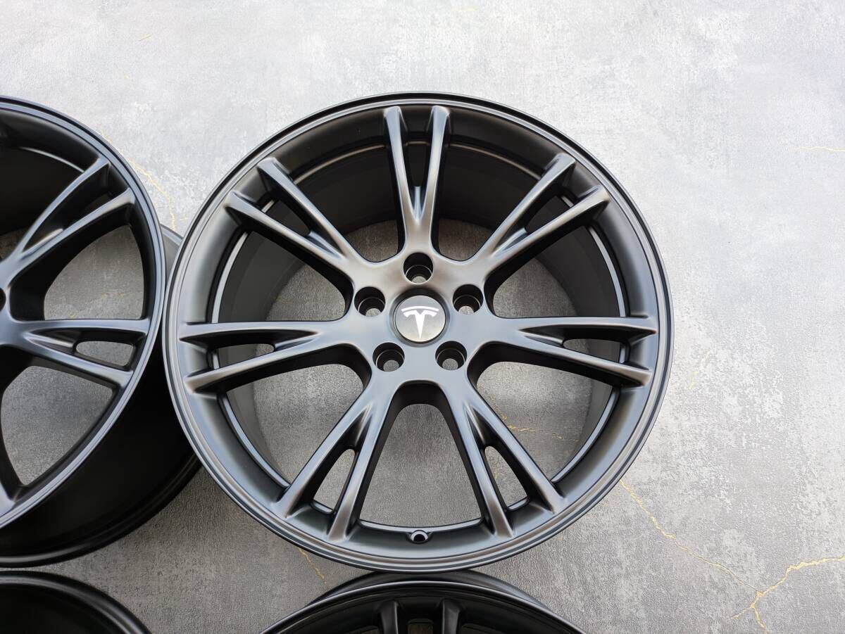 TESLA MODEL Y テスラ モデルY ロングレンジ AWD 純正 19インチ 9.5J +45 PCD114.3 サテンブラック 4本