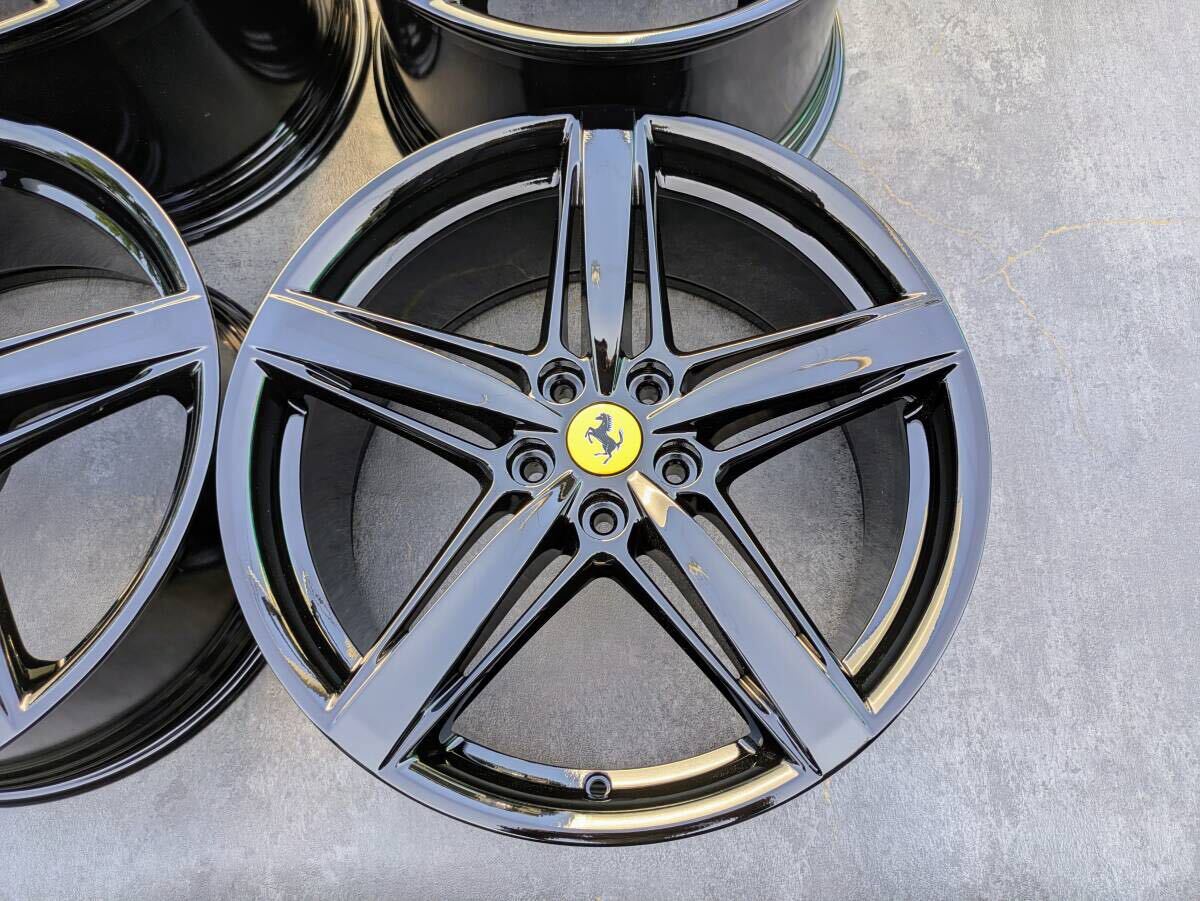フェラーリ F12 ベルリネッタ 純正 20インチ 9.5J +48.4 / 11.5J +71.6 PCD114.3 グロスブラック 4本