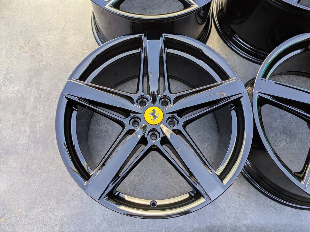 フェラーリ F12 ベルリネッタ 純正 20インチ 9.5J +48.4 / 11.5J +71.6 PCD114.3 グロスブラック 4本