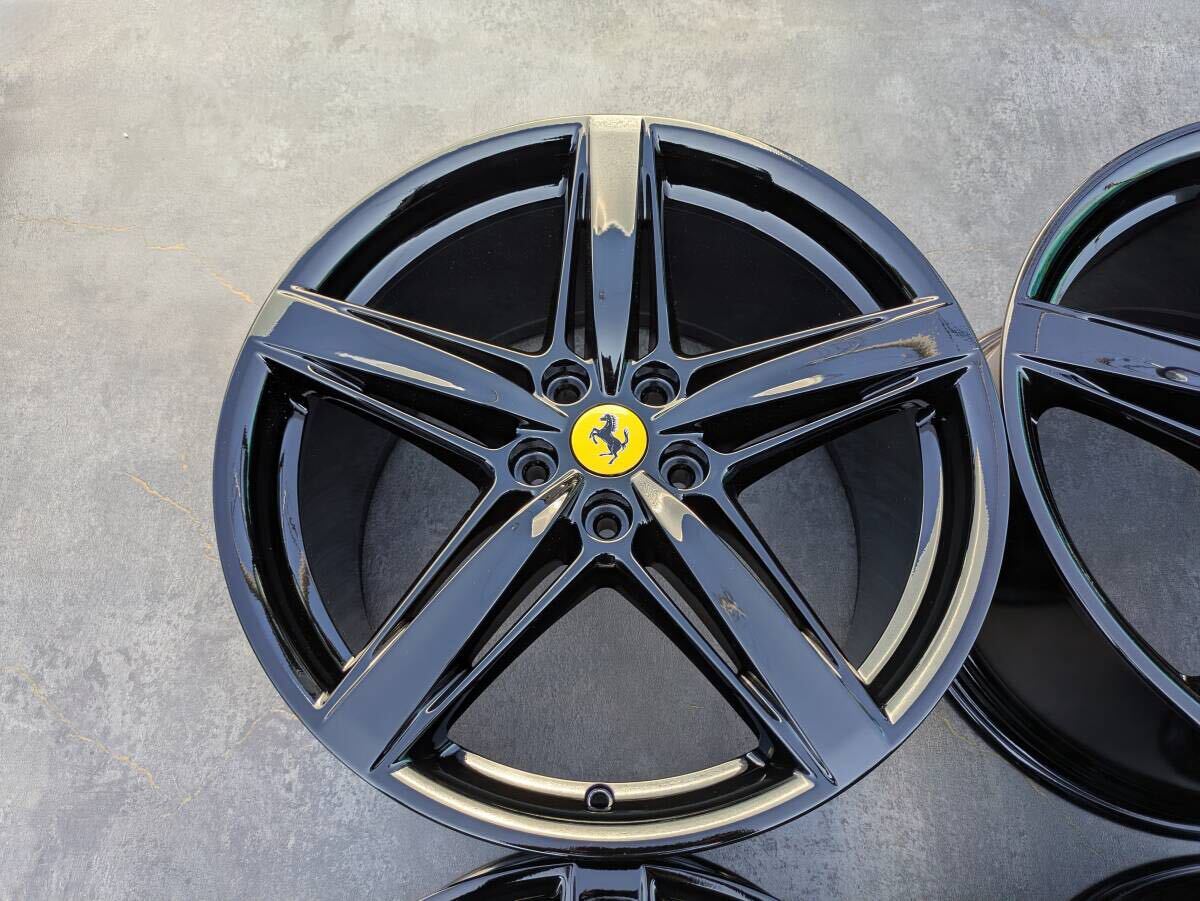 フェラーリ F12 ベルリネッタ 純正 20インチ 9.5J +48.4 / 11.5J +71.6 PCD114.3 グロスブラック 4本