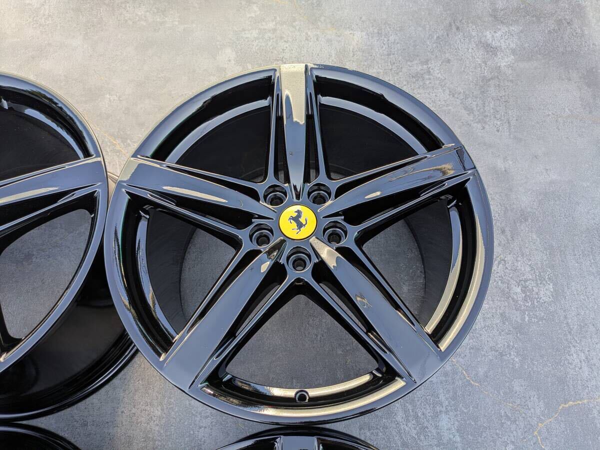 フェラーリ F12 ベルリネッタ 純正 20インチ 9.5J +48.4 / 11.5J +71.6 PCD114.3 グロスブラック 4本
