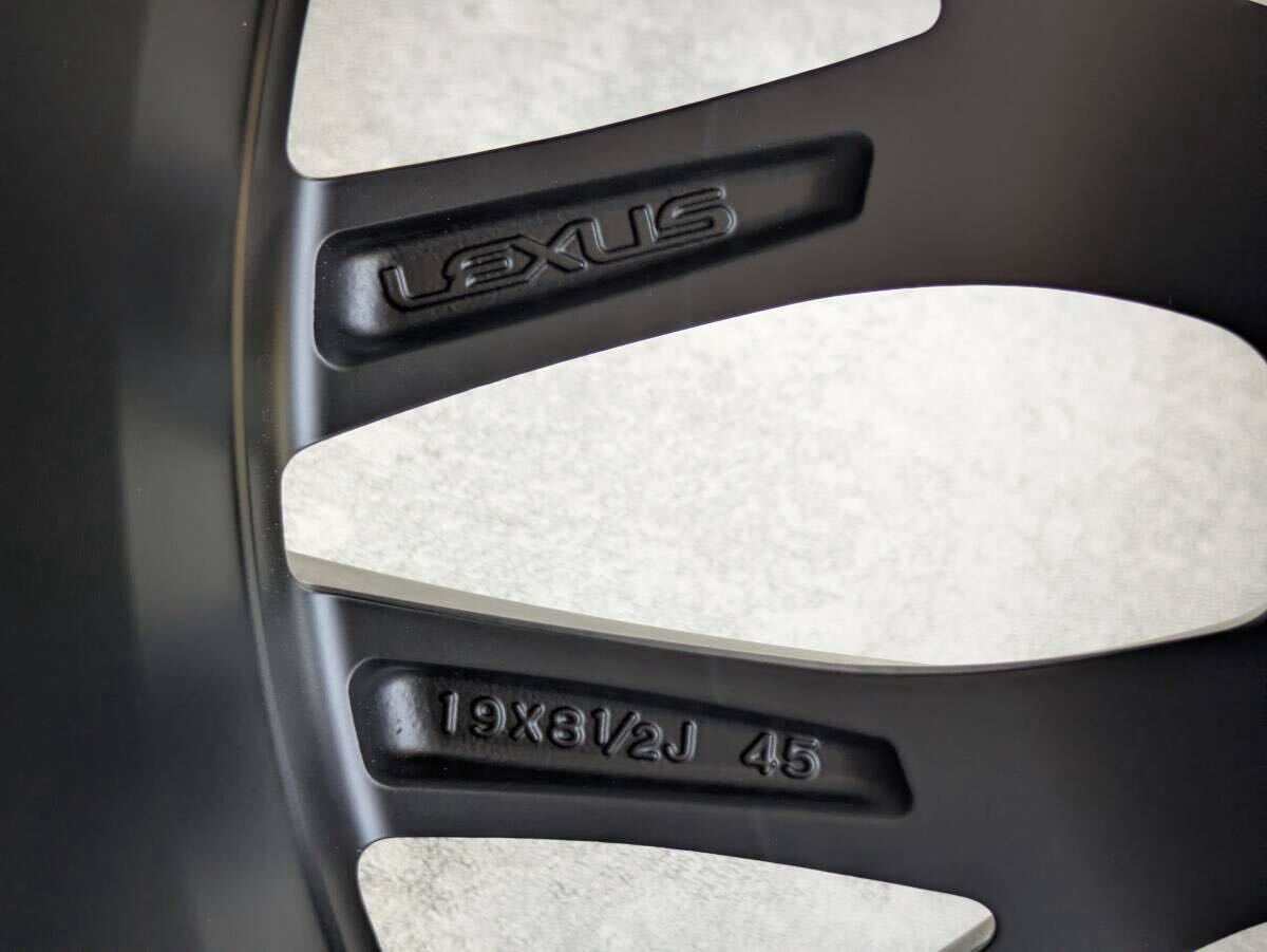 レクサス IS500 Fスポーツ パフォーマンス エンケイ製 純正 19インチ 8.5J +45 / 9.5J +60 PCD114.3 サテンブラック 4本