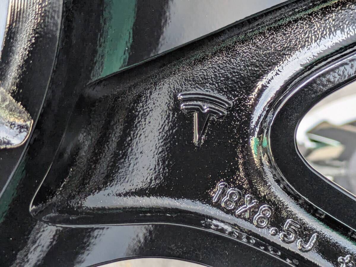 TESLA MODEL 3 テスラ モデル3 純正 18インチ 8.5J +38 PCD114.3 グロスブラック 4本