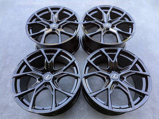 レクサス IS Fスポーツ モードブラックⅥ BBS製 鍛造 純正OP 19インチ 8.5J +45 / 9.5J +60 PCD114.3 グロスブラック 4本