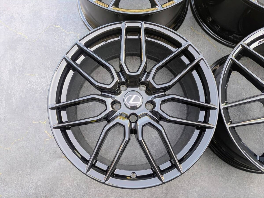 レクサス IS Fスポーツ BBS製 鍛造 純正 ディーラーオプション 19インチ 8.5J +45 / 9.5J +60 PCD114.3 グロスブラック 4本