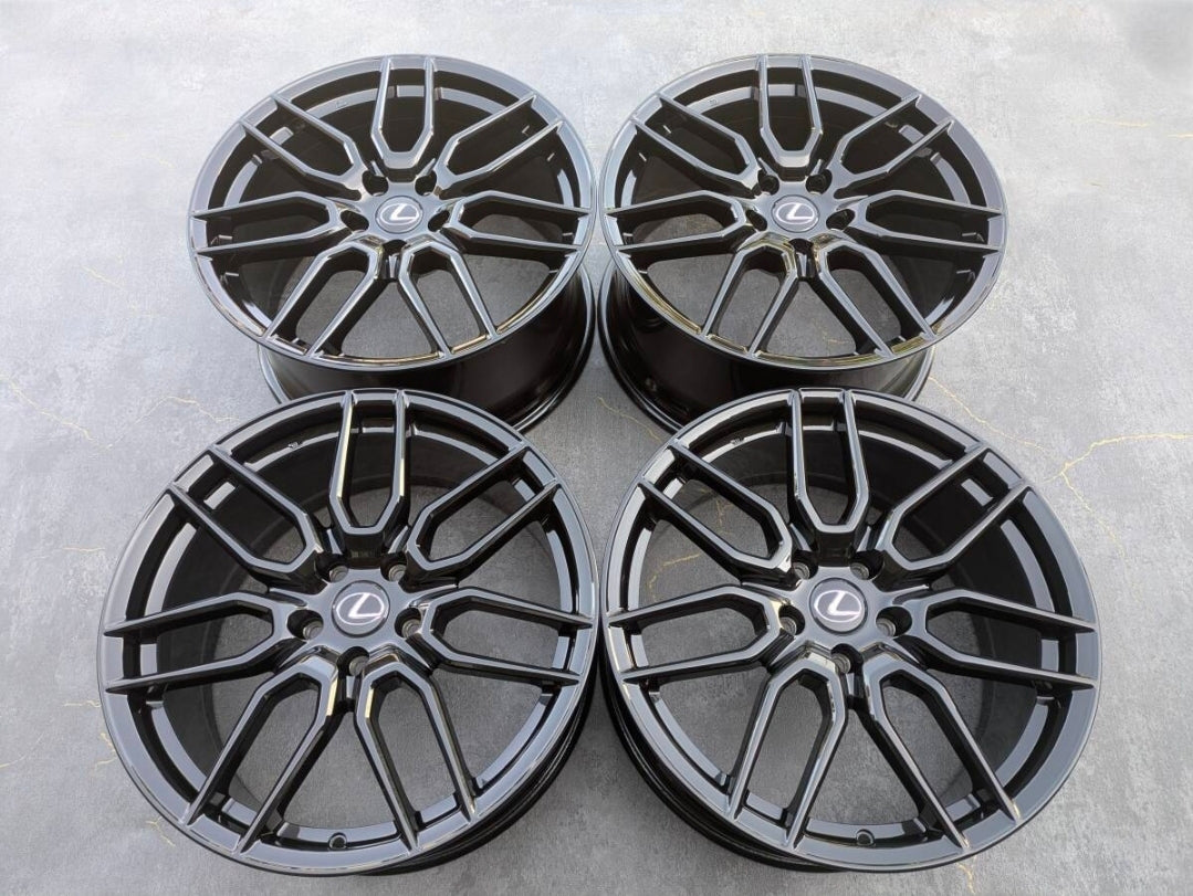 レクサス IS Fスポーツ BBS製 鍛造 純正 ディーラーオプション 19インチ 8.5J +45 / 9.5J +60 PCD114.3 グロスブラック 4本