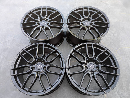 レクサス IS Fスポーツ BBS製 鍛造 純正 ディーラーオプション 19インチ 8.5J +45 / 9.5J +60 PCD114.3 グロスブラック 4本